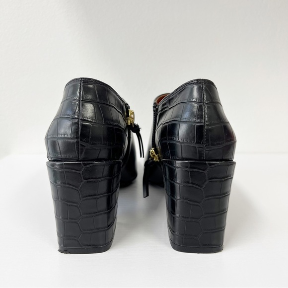 Vionic Linda Croc Leather Heeled Shootie Booties 7 - Picture 3 of 8